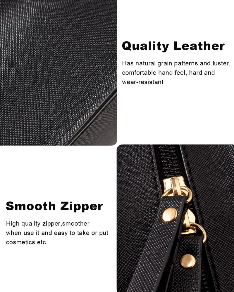 LETGO Clear Makeup Bag  Travel Cosmetic Case Toiletry Bag Make up Organizer Skincare Pouch for Women  Car Essentials Bag with Clear Windows (Black  Standard) - Image 5